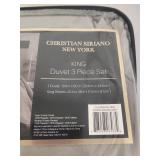 Christian Siriano King Duvet 3 Piece Set - Grey Christian Siriano King Duvet 3 Piece Set - Grey