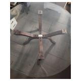 Contemporary Glass Kitchen Table with Curved Wood Base Contemporary Glass Kitchen Table with Curved Wood Base