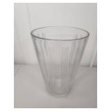 Clear Glass Vase with Linear Pattern Clear Glass Vase with Linear Pattern