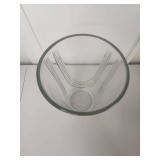 Clear Glass Vase with Linear Pattern Clear Glass Vase with Linear Pattern
