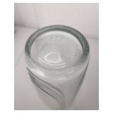 Clear Glass Vase with Linear Pattern Clear Glass Vase with Linear Pattern