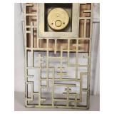 Chinese Brass Wall Clock with Geometric Frame Chinese Brass Wall Clock with Geometric Frame
