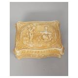 Decorative Ceramic Jewelry Box with Relief Design Decorative Ceramic Jewelry Box with Relief Design