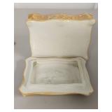 Decorative Ceramic Jewelry Box with Relief Design Decorative Ceramic Jewelry Box with Relief Design