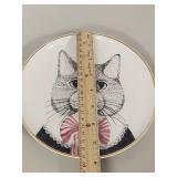 Pier 1 Cat Portrait Decorative Plate and Glass Cat Votive Holder Pier 1 Cat Portrait Decorative Plate and Glass Cat Votive Holder