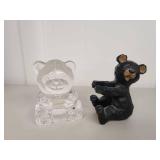 Black Bear and Glass Bear Votive Holder Black Bear and Glass Bear Votive Holder