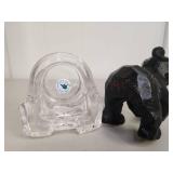 Black Bear and Glass Bear Votive Holder Black Bear and Glass Bear Votive Holder