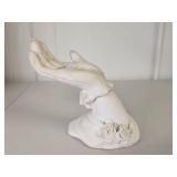 White Ceramic Hand Sculpture with Roses White Ceramic Hand Sculpture with Roses