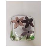 Handcrafted Floral Glass Dish Handcrafted Floral Glass Dish