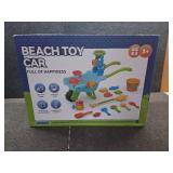 Beach Water Sand Toys for Kids - Beach Toy Trolley Car with Shovel Tool Kit, Beach Bucket & Animal Molds - Summer Outdoor Gift Sensory Sand Toys for Boys Girls Toddlers 3-5