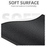 ESTHELLO Cat Litter Mat Large, Cat Litter Trapping Mat, Honeycomb Double Layer Design, Easy to Clean,Washable (30  x 24  Black