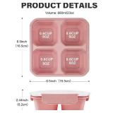 greenandlife 4 Pack Bento Lunch Box Set for Kids Adults, 4 Compartment Reusable Wheat Straw Meal Prep Food Storage Snack Containers, Stackable Snack box, Microwave and Dishwasher Safe, INS
