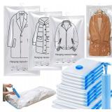 13 Pack Vacuum Storage Bags, Hanging Vacuum Storage Bags for Clothes Suits Dress Jackets Closet, Space Bags for Comforters Blankets