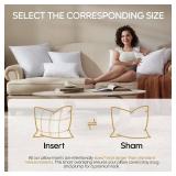 Feather Throw Pillow Inserts Set of 4, Soft Fluffy Square 18 x 18 Inches Decorative Pillow Insert, Feather and Down Euro Pillows for Bed, Couch and Cushion