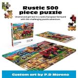 Buffalo Games - 500 Piece Jigsaw Puzzle PD Moreno European Countryside, Made in USA, Premium Recycled Board, Full-Color Poster, Giftable Art