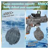 Electric Water Guns for Kids Adults, Transparent Automatic Squirt Guns, Powerful Water Squirt Gun with 28-32 FT Long Range, Summer Outdoor Beach Swimming Pool Party Toys for Boys Girls Adults (Black)