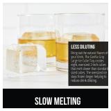 GORILLA GRIP Slow Melting Large Silicone Ice Cube Tray for Freezer, 2 Pack, Easy to Push 8 Giant Square Cubes, Use for Cocktails, Iced Coffee, Water Bottle, Frozen Puree, Kitchen Bar Essentials, Mint