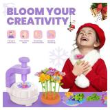 windpaint Fabric Flower Bouquets Toys, Christmas Gifts DIY Craft Kits Toys for Kids, Arts & Crafts for Girls 3 4 5 6 7 8 9 10 Years Old Toddler, Educational Learning Preschool Birthday Gifts(Purple)