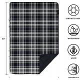 Large Outdoor Waterproof Blanket Extra Thick Fleece Stadium Blanket for Camping, Car, Pet, Picnics - Windproof, Wearable, Machine Washable 80' x 58' (Dark Blue)
