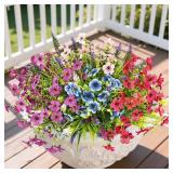 Artificial Flowers for Outdoors Indoors, 20 Bundles Faux Daisy Flowers in 6 Colors, UV Resistant Fake Plants for Garden Decor, Porch, Patio, Window Box, Outdoor Decoration