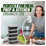 30 Set meal prep containers with Lids 24oz - Reusable Lunchable Container Microwave, Freezer, Dishwasher Safe Food Storage (24 Oz)