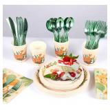 175 PCS Jungle Party Plate Set, Animal Theme Party Decorations, Wildlife Theme Disposable Tableware Set, Kids Birthday Plate Decorations. (25 guests)