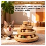 Cat Ball Track Toy with Catnip Ball and Metal Bell 3 Tier Cat Tower for Indoor Cats Wooden Interactive Cat Toy for Hunting Physical Exercise 9 Removable BallsPuzzle Kitten Toys