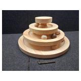 Cat Ball Track Toy with Catnip Ball and Metal Bell 3 Tier Cat Tower for Indoor Cats Wooden Interactive Cat Toy for Hunting Physical Exercise 9 Removable BallsPuzzle Kitten Toys