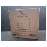 Acacia Wood Flooring Interlocking Deck Tiles for Patio Decor 9 Pcs 12 Slats VR Black - Waterproof Indoor & Outdoor Decor - Balcony Garden Decking Tile (12.2 * 12.2 * 0.7 inches)