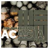 Acacia Wood Decking Tiles 9PCS - Easy Snap Interlocking Deck Tiles for Patio Poolside Balcony Decor - All Weather Waterproof Flooring for Indoor & Outdoor (Round Joints)