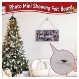 Christmas Card Holder Wall Display, Felt Christmas Card Holder Wall Display & Bulletin Boards, Christmas Card Holder Wall Display with Steric Truck Christmas Tree, 30 Wood Clips & 6 Ribbons