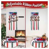 Christmas Card Holder Wall Display, Felt Christmas Card Holder Wall Display & Bulletin Boards, Christmas Card Holder Wall Display with Steric Truck Christmas Tree, 30 Wood Clips & 6 Ribbons