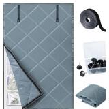 Tugaizi Window Insulation Kit for Winter 26' x 39' Thermal Insulation Cotton Window Cover Antifreeze Windproof Oxford Fabric Cloth Window Insulated Cover for Patio Winterizing, Grey