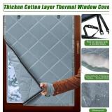 Tugaizi Window Insulation Kit for Winter 26' x 39' Thermal Insulation Cotton Window Cover Antifreeze Windproof Oxford Fabric Cloth Window Insulated Cover for Patio Winterizing, Grey