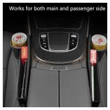 2 Packs Car Seat Gap Filler Organizer, Car Seat Organizer, Seat Gap Storage Box with Cup Holders for Drink, Car Leather Cup Holder Gap Bag Front Seat for Phone, Sunglasses,Keys(Left+Right Side)