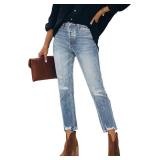Lesore Womens High Waist Stretch Distressed Jeans Destroyed Denim Pants 3XL