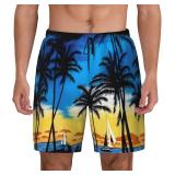 Mens Swim Trunks Breathable Quick Drying Swim Shorts with Compression Liner 2 in 1 Shorts Men Swimsuit
