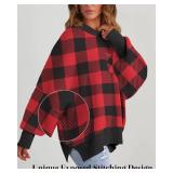 Women's Oversized Sweaters 2025 Crewneck Long Sleeve Batwing Pullover Tops