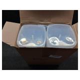 20 Pcs 33.8 oz Clear Drink Buckets with Lids, Straws and Ice Cream Buckets, Reusable Food and Drink Containers for Outdoor Holiday and Birthday Party with 200 Pcs Unicorn Stickers