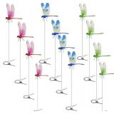12 Pack Dragonfly Clip,Fake Dragonflies, Humming Bird Stakes Fake, Plastics Dragonfly for Garden Stakes Decor Yard Ornaments for Hat,Deer and Horse,Fly Scare Devices for Indoor Outdoor