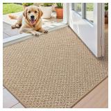 Color&Geometry 24'x36', Khaki Ultra Thin Indoor Door Mat (FOLD)