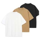 POHADON 3 Pack Men's Oversized Cotton T-Shirts Unisex Summer Short Sleeve Crew Neck Loose Fit Basic Tops for Women