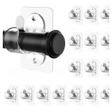 Antimbee 16 Pack Transparent Curtain Rod Bracket, No Drilling Adhesive Curtain Rods Holders for Max 18LB Load Capacity, Nail Free Curtains Rod Hooks for for Bathroom, Living Room, Kitchen