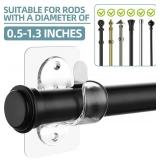 Antimbee 16 Pack Transparent Curtain Rod Bracket, No Drilling Adhesive Curtain Rods Holders for Max 18LB Load Capacity, Nail Free Curtains Rod Hooks for for Bathroom, Living Room, Kitchen