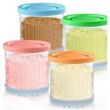 Ninja Creami Pints and Lids - 4 Pack Ninja Creami Pints, 16 oz Ninja Creami Containers, Creami Pint Containers Compatible with Ninja NC299AMZ & NC300 Series Ice Cream Maker - Tight Sealing & Anti-Slip