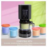 Ninja Creami Pints and Lids - 4 Pack Ninja Creami Pints, 16 oz Ninja Creami Containers, Creami Pint Containers Compatible with Ninja NC299AMZ & NC300 Series Ice Cream Maker - Tight Sealing & Anti-Slip