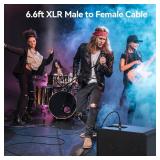 XLR to 1/4' TRS Cable 2 Pack, 6.6ft Balanced 3-Pin Microphone Cable, Gold-Plated 1/4 Inch to XLR Male to Female Cord for Professional Audio, Studio Recording & Live Sound