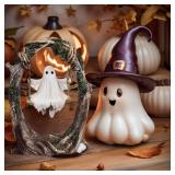 2025 Cute Spooky Halloween Decor - Ghost on a Tree Swing, Ghost Figurine & Ornament for Indoor Outdoor Porch, Garden, Patio, Lawn, Desktop, Bookshelf Decorations