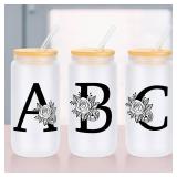 Riley Personalized Name Gifts for Women, Coworker Teacher Gifts for Women, Christmas Mothers Day Birthday Gifts for Mom Grandma Daughter Sister 16 Oz Can Glass Cups with Lids And Straws