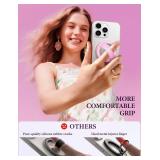 JOYROOM Magnetic Phone Grip, Silicone Finger Loop Grip Stylish TwinkleGlitter Phone Grip for Magsafe, for iPhone 17 Air/16 Pro Max/15/14/13/12 Series, Pink